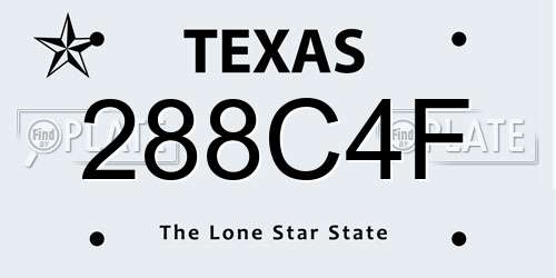 288C4F Texas License Plate