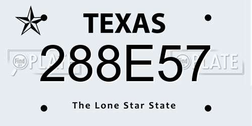 288E57 Texas License Plate