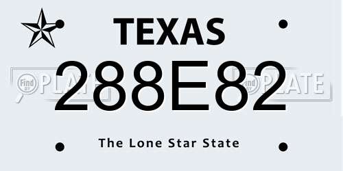 288E82 Texas License Plate