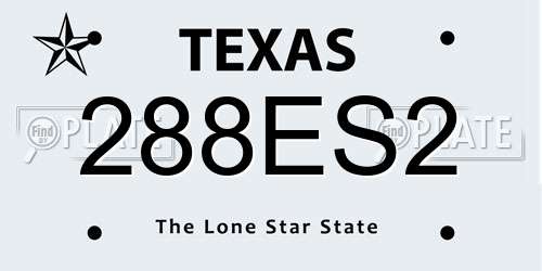 288ES2 Texas License Plate