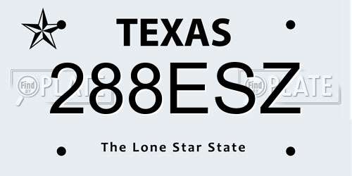 288ESZ Texas License Plate