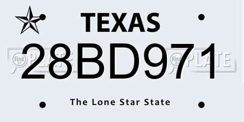 28BD971 Texas License Plate