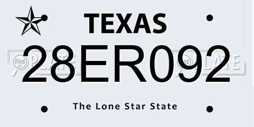 28ER092 Texas License Plate