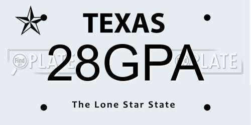 28GPA Texas License Plate