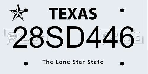 28SD446 Texas License Plate
