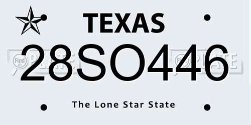 28SO446 Texas License Plate