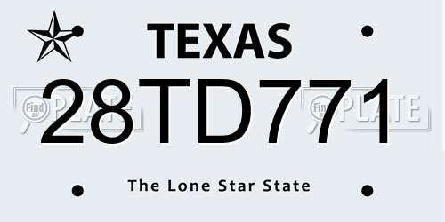 28TD771 Texas License Plate