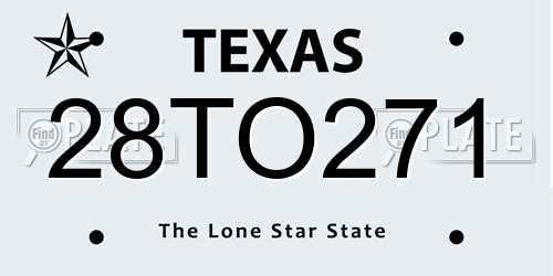 28TO271 Texas License Plate