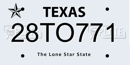 28TO771 Texas License Plate