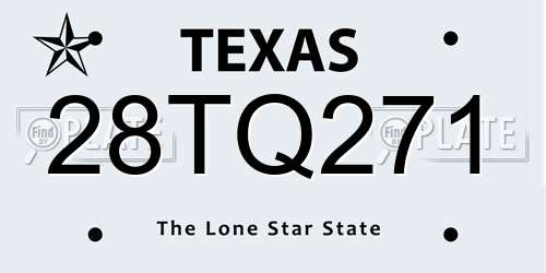 28TQ271 Texas License Plate