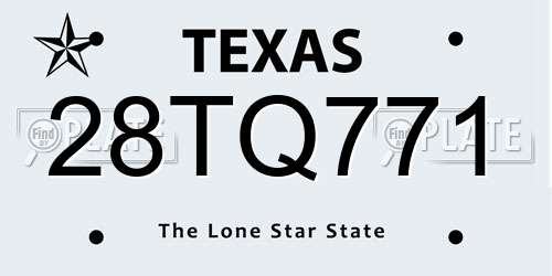 28TQ771 Texas License Plate