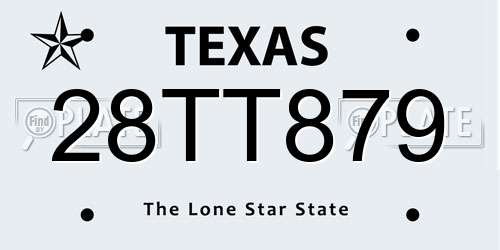 28TT879 Texas License Plate