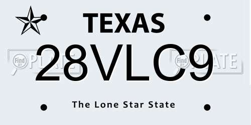 28VLC9 Texas License Plate