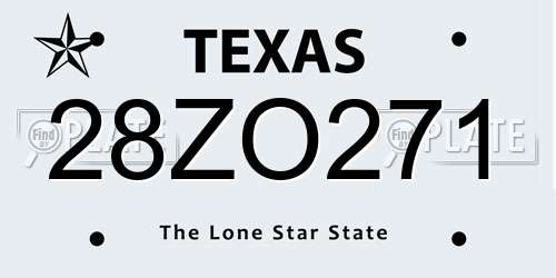28ZO271 Texas License Plate