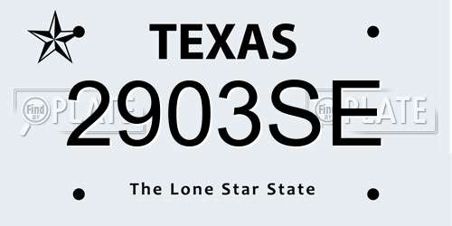 2903SE Texas License Plate