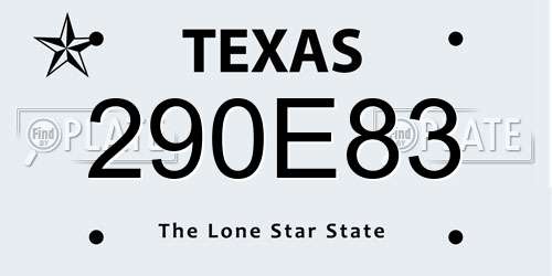 290E83 Texas License Plate