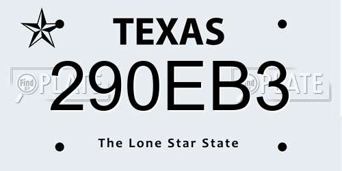 290EB3 Texas License Plate