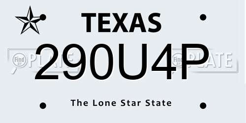 290U4P Texas License Plate