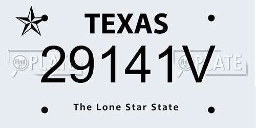 29141V Texas License Plate