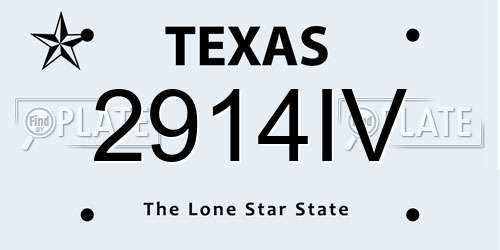 2914IV Texas License Plate