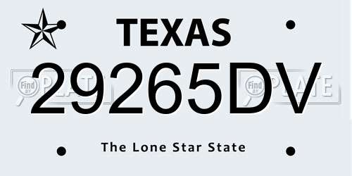 29265DV Texas License Plate