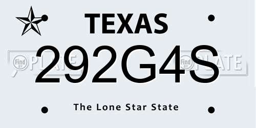 292G4S Texas License Plate