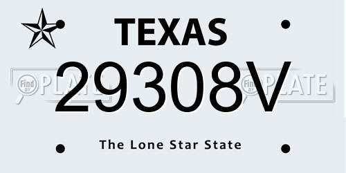 29308V Texas License Plate