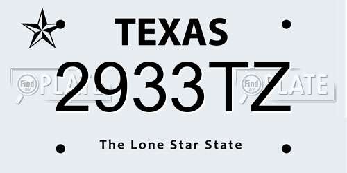 2933TZ Texas License Plate