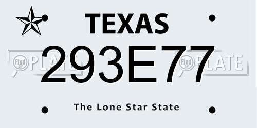 293E77 Texas License Plate
