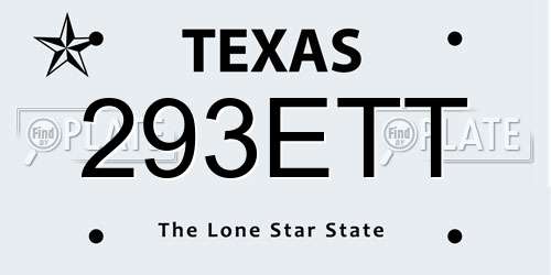 293ETT Texas License Plate