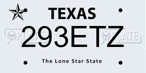 293ETZ Texas License Plate