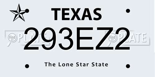 293EZ2 Texas License Plate