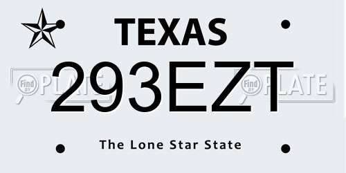 293EZT Texas License Plate