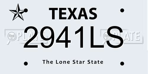2941LS Texas License Plate
