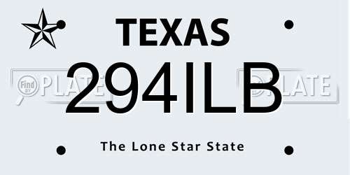 294ILB Texas License Plate