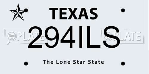 294ILS Texas License Plate