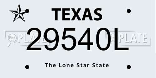 29540L Texas License Plate