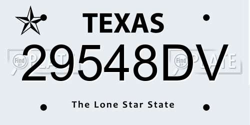 29548DV Texas License Plate