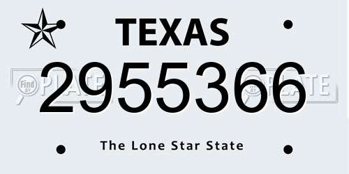 2955366 Texas License Plate
