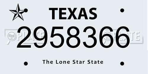 2958366 Texas License Plate