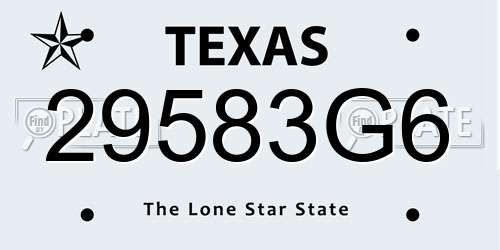 29583G6 Texas License Plate