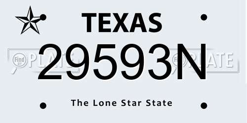 29593N Texas License Plate