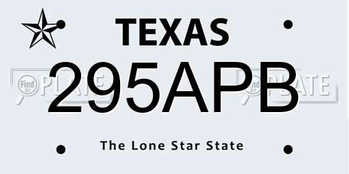 295APB Texas License Plate