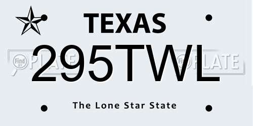 295TWL Texas License Plate