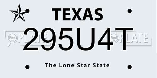 295U4T Texas License Plate