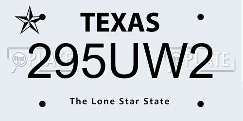 295UW2 Texas License Plate