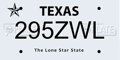 295ZWL Texas License Plate