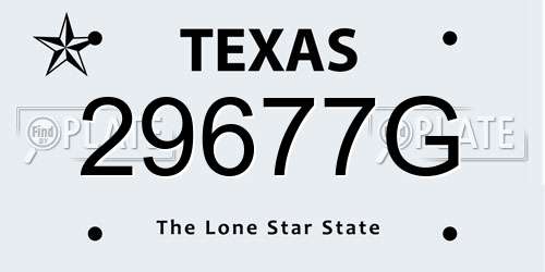 29677G Texas License Plate