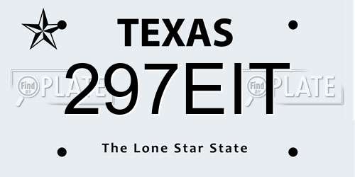 297EIT Texas License Plate