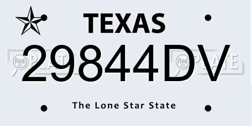 29844DV Texas License Plate